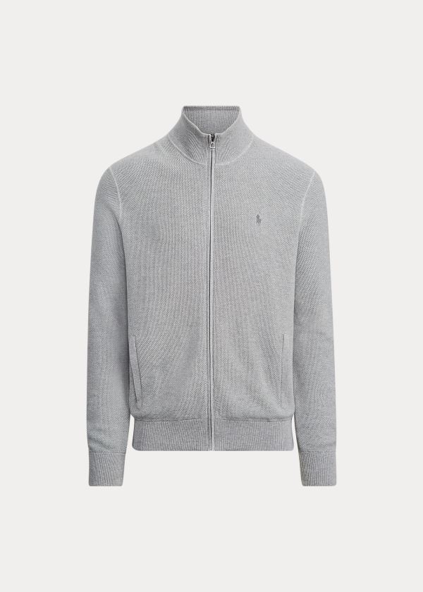 Polo Ralph Lauren Cotton Full-Zip Striktrøje Herre Danmark (SGQAW5803)